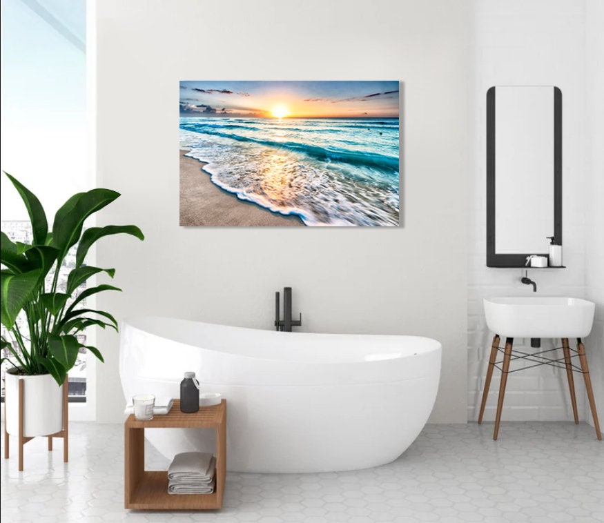 Sea beach ocean Canvas Wall Art Design,white sand POSTER , Poster Print Decor for Home & Office Decoration CANVAS READY to Hang