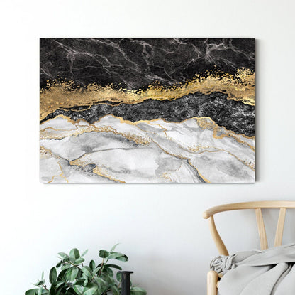 Grey Gold Marble Canvas , Large Wall Art, Marble Canvas, Contemporary Art，Abstract Marble Canvas Wall Art, Marble Home Decor