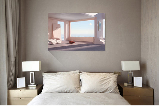 Large Sky And Sea Painting living room canvas art, beach house Wall Decor, architectural landscape Decor, CANVAS READY to Hang