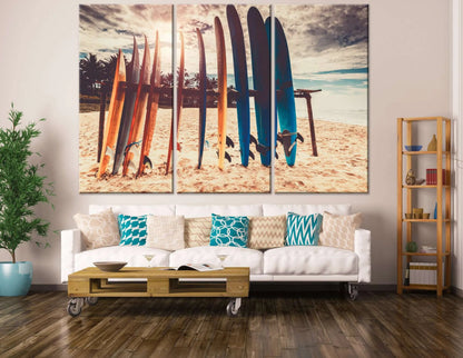 SURFBOARD WALL ART,Ocean Wall Art, Surf Canvas,Home Decor,Large Art Print Beach Modern Wall Decor