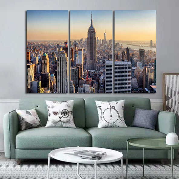 Sunset in Manhattan New York Wall Art landscape Canvas Print Hang Canvas Print Modish Painting Decor American City