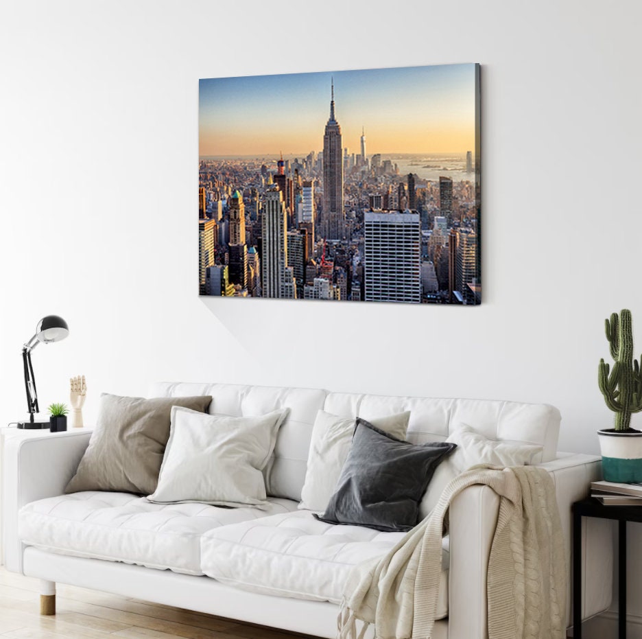 Sunset in Manhattan New York Wall Art landscape Canvas Print Hang Canvas Print Modish Painting Decor American City