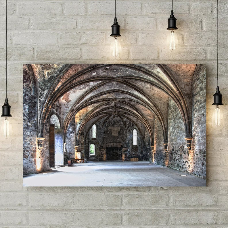 Old Castle Canvas Print Modern Living Room decor historical Canvas print wall art Medieval Architecture wall art