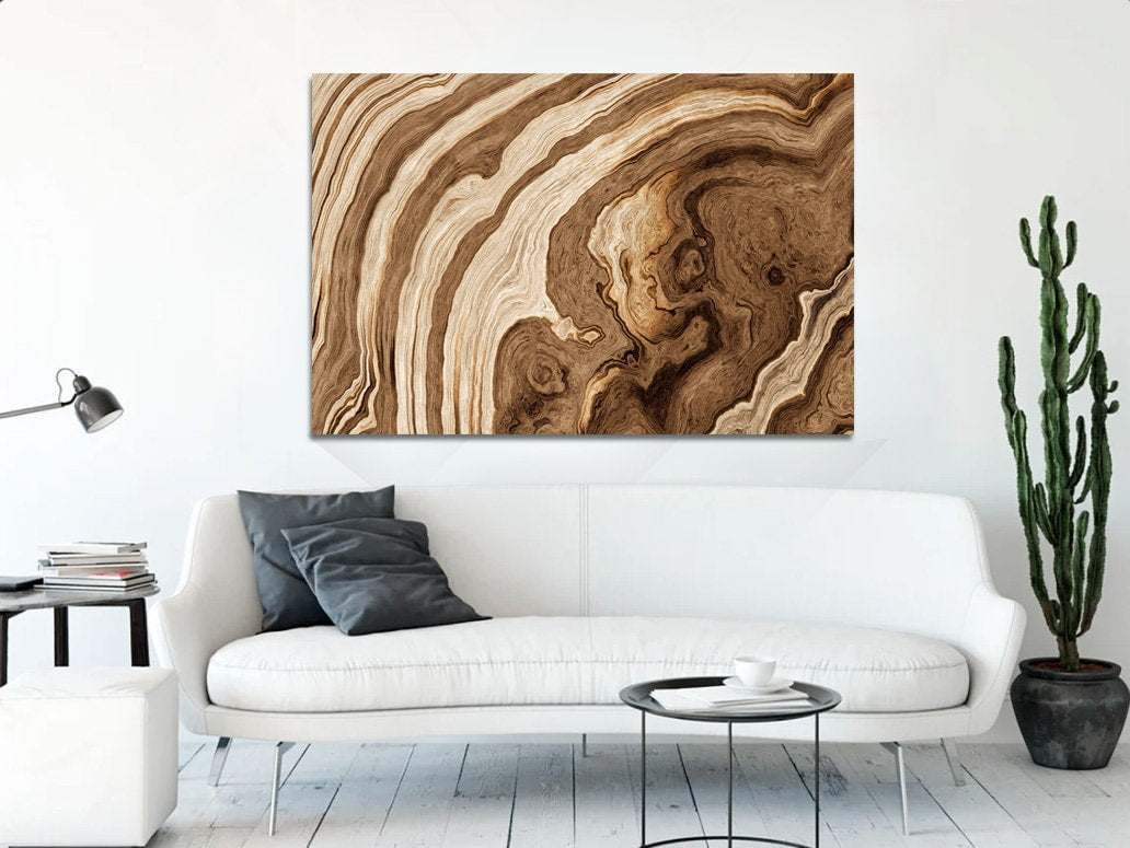 Tree Roots abstract art Tree Print canvas print Wooden Pattern Wavy Age Rings Large Canvas Print Wall Art Décor Ready To Hang