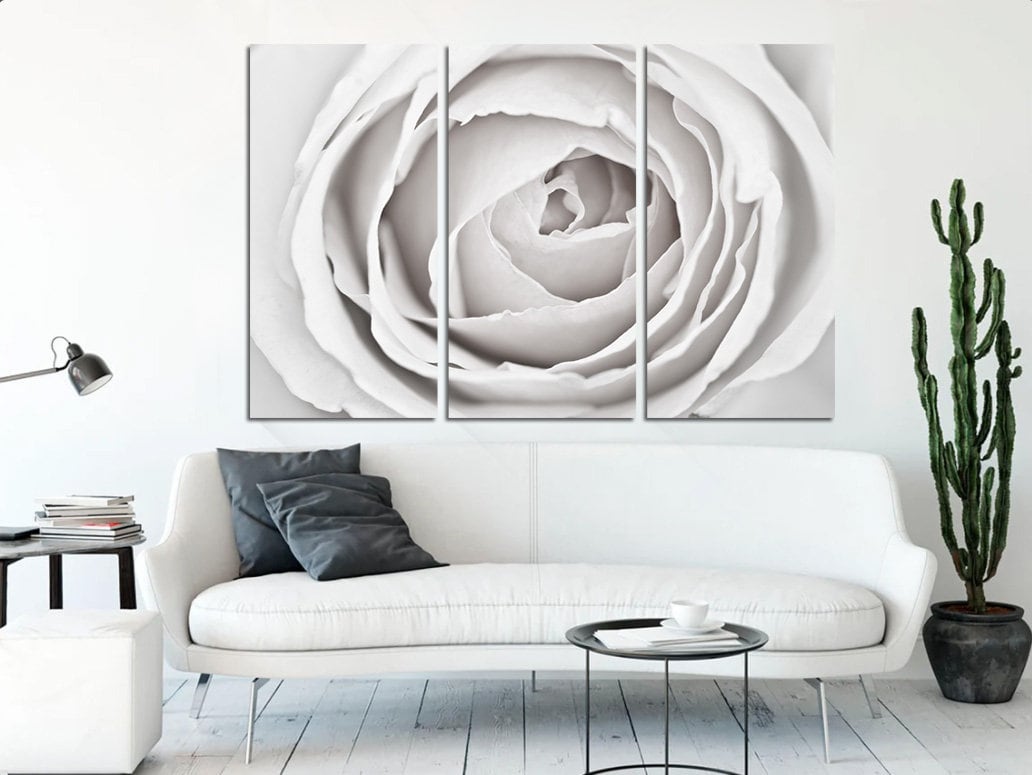 close up of white rose petals Art,White Roses,Flowers Canvas Print, Roses Canvas Wall Decor, Abstract Flowers Interior Art