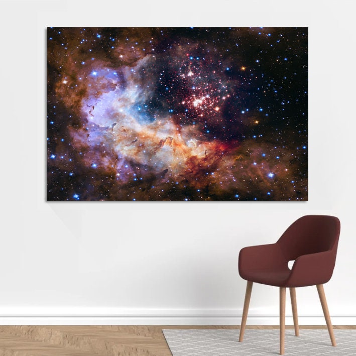 Nebula in space, Nasa Space Print, Westerlund 2,Hubble Space Telescope Photograph Art Print, Large Wall Art,POSTER or CANVAS READY to Hang