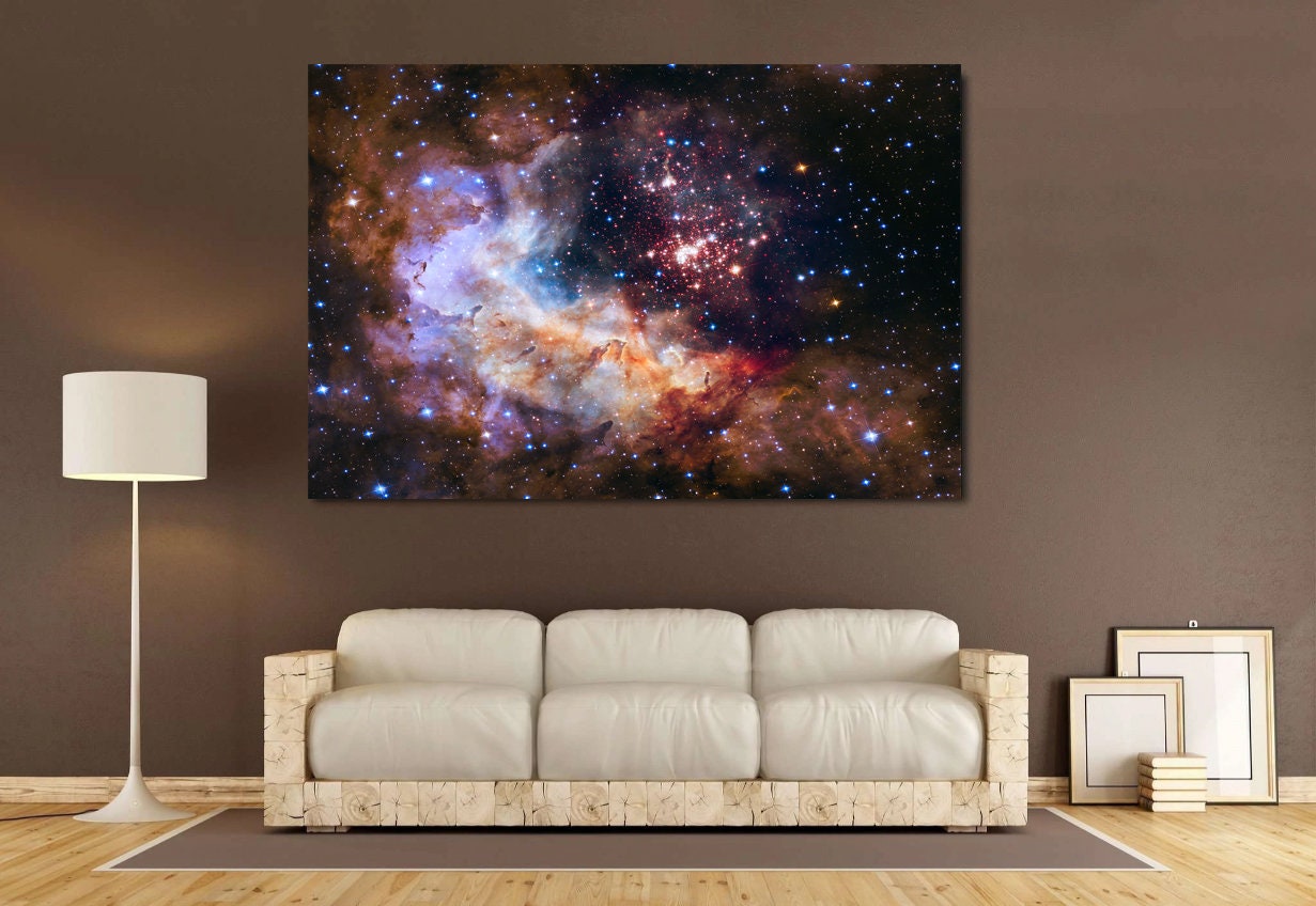 Nebula in space, Nasa Space Print, Westerlund 2,Hubble Space Telescope Photograph Art Print, Large Wall Art,POSTER or CANVAS READY to Hang