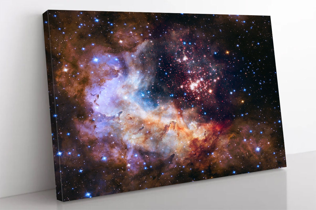 Nebula in space, Nasa Space Print, Westerlund 2,Hubble Space Telescope Photograph Art Print, Large Wall Art,POSTER or CANVAS READY to Hang