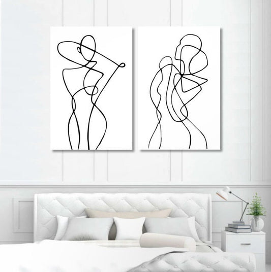 Abstract Line Art Prints, Line Drawing Woman, Line Art, Line Drawing, Abstract Drawing Prints, Home Decor, Wall Art, Livingroom Art