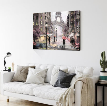 Paris Oil Painting Art Print, Paris Wall Decor, Home and Living Room Decor, Eiffel Tower Wall Art Canvas Prints CANVAS READY to Hang