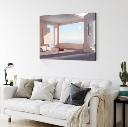 Large Sky And Sea Painting living room canvas art, beach house Wall Decor, architectural landscape Decor, CANVAS READY to Hang