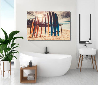 SURFBOARD WALL ART,Ocean Wall Art, Surf Canvas,Home Decor,Large Art Print Beach Modern Wall Decor