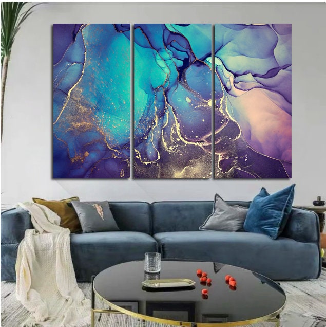 Abstract Art Marble Canvas Wall Art, Alcohol Ink Home Decor, Modern Canvas Prin Home Gift Trendy Modern Wall Art, Contemporary Home Decor