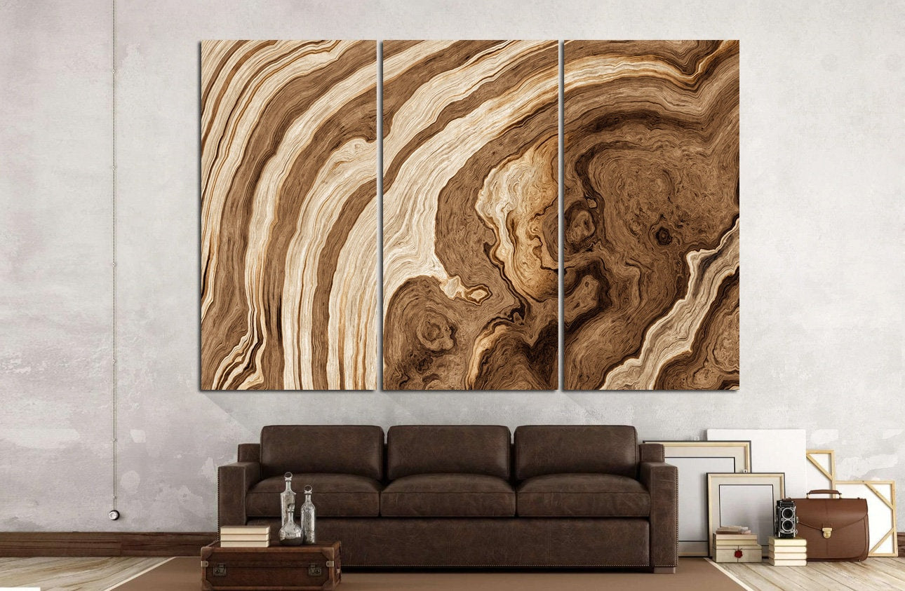 Tree Roots abstract art Tree Print canvas print Wooden Pattern Wavy Age Rings Large Canvas Print Wall Art Décor Ready To Hang