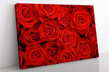 Big bunch of red roses wall art Red roses Flowers wall decor canvas Floral decor Flowers poster Roses poster Red flowers art