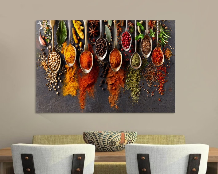 Spices Dining room Food Kitchen canvas print Kitchen wall decor Cooking Kitchen CANVAS WALL ART Picture Print