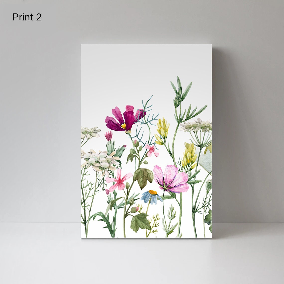 Watercolor Wildflowers Wall Art Canvas Print, Art Print, Modern Decor, Wildflower Print, Home & Living