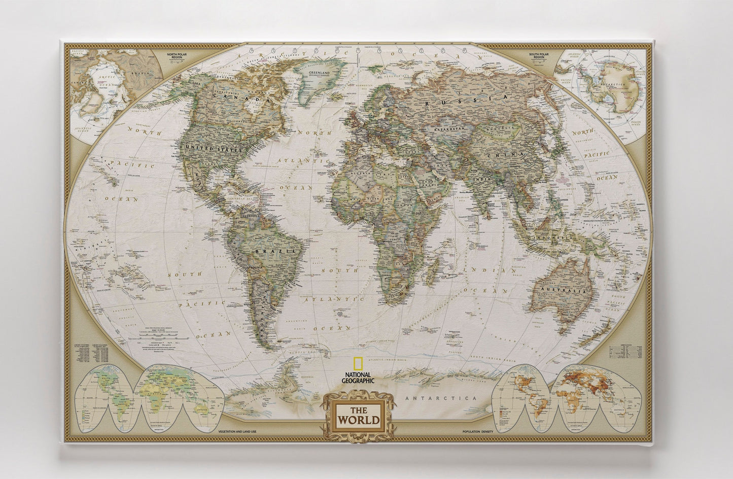 Map canvas poster print map watercolor world map vintage europe center world map map canvas wall art