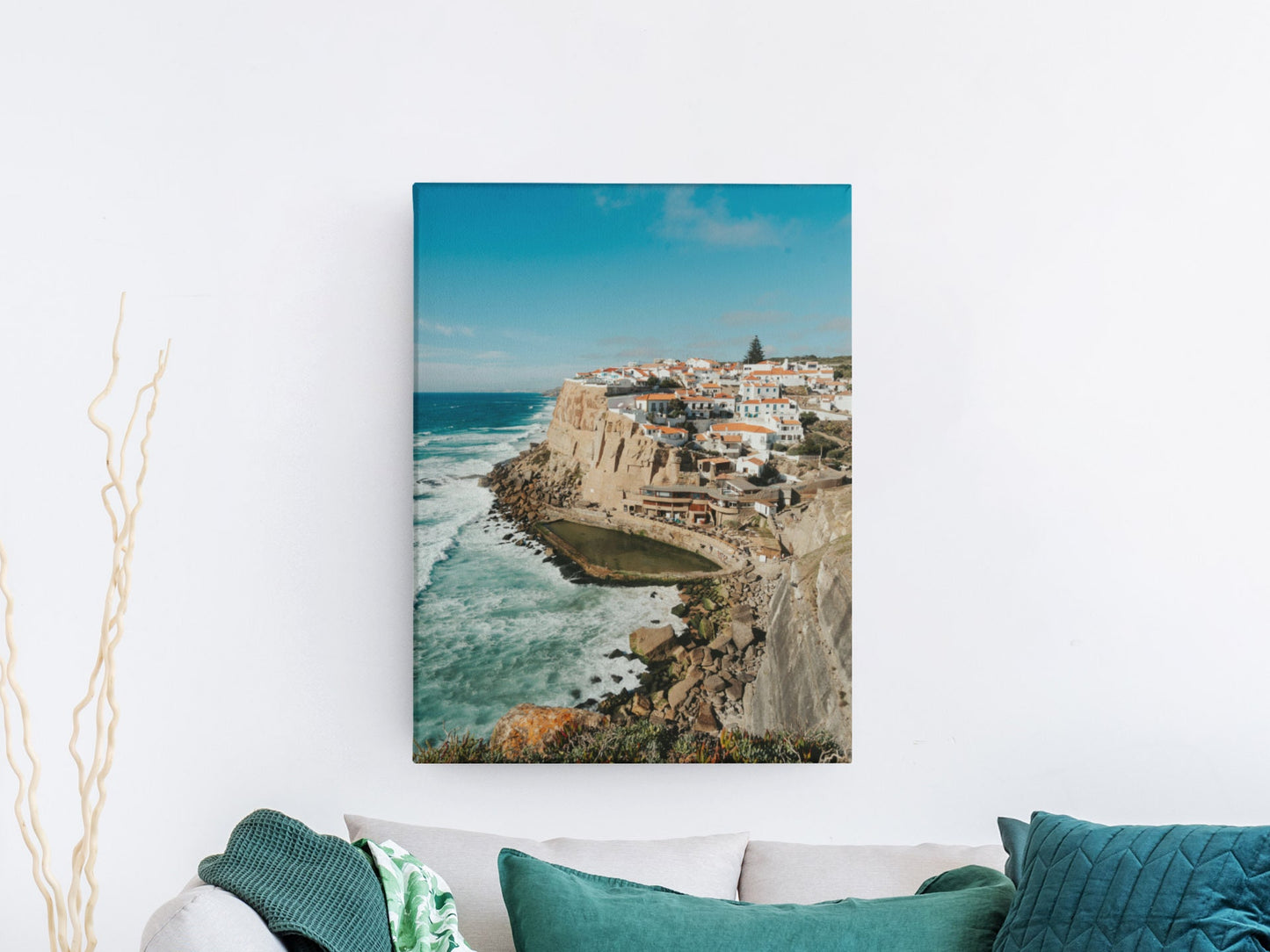 Santa Cruz Beach Wall Art, canvas print, coast view, entryway framed wall art, living room decoration vertical picture