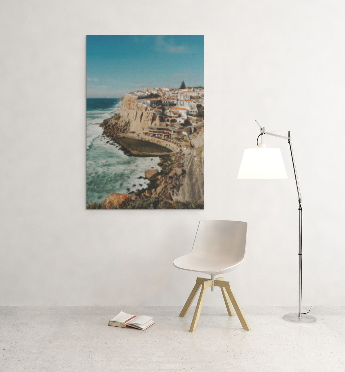 Santa Cruz Beach Wall Art, canvas print, coast view, entryway framed wall art, living room decoration vertical picture