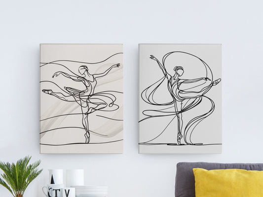 Ballerina Minimalist Line Art Canvas Print, Simple Wall Decor, line art, minimalist, wall art, ready to hang canvas print