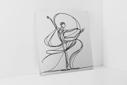 Ballerina Minimalist Line Art Canvas Print, Simple Wall Decor, line art, minimalist, wall art, ready to hang canvas print