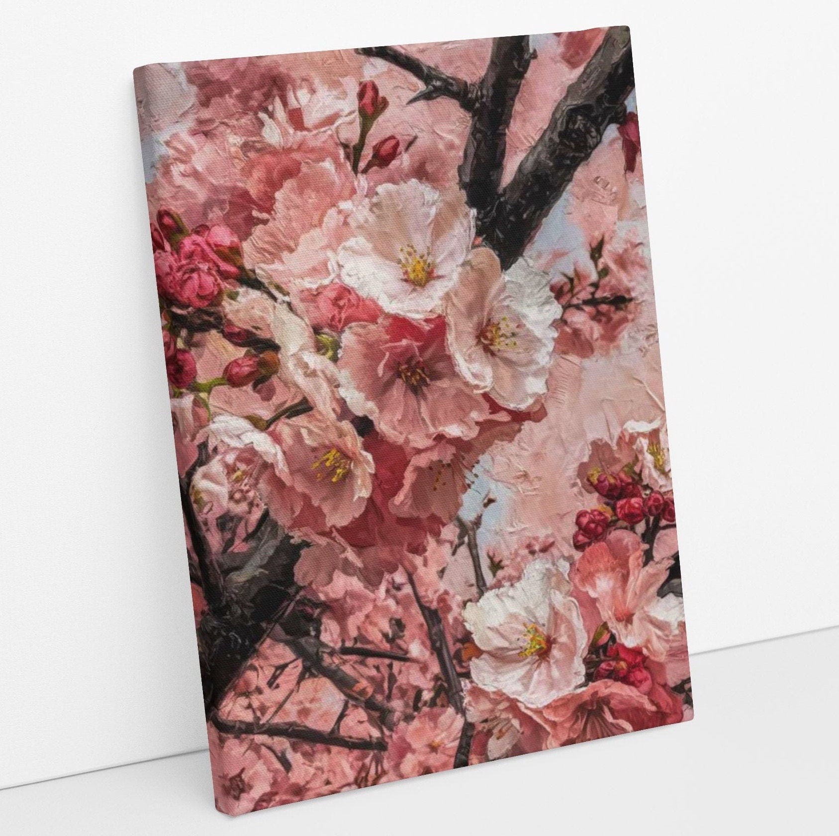 Cherry Blossom Oil Painting Picture wall Art, Art Print, canvas print over wood frame, bedroom, office, living room wall decoration