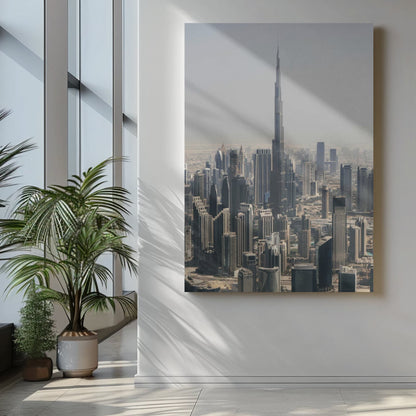 Burj Khalifa Skyscrapers Dubai Arabias Canvas Wall Art, canvas print, bedroom, office, living room decoration vertical landscape picture