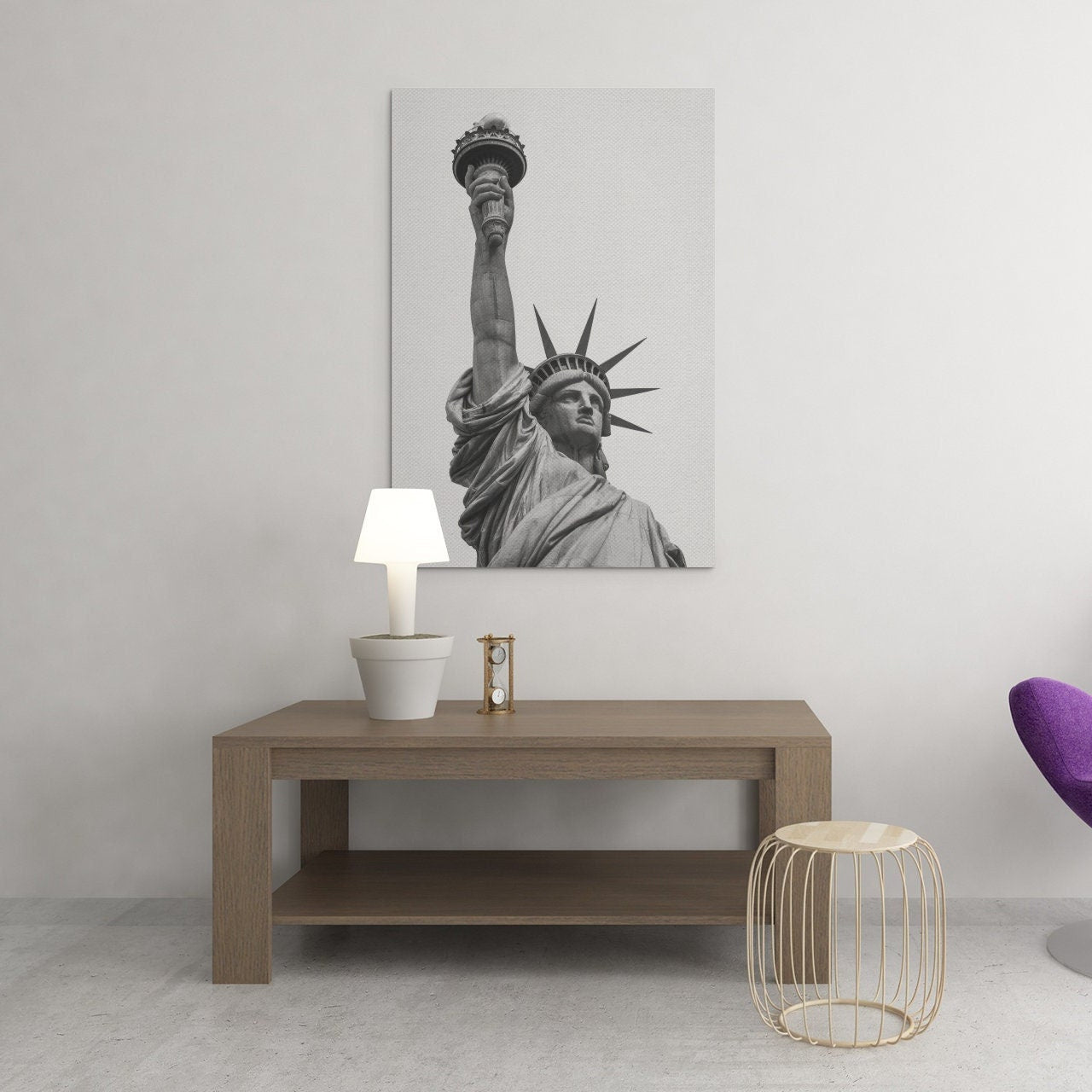 Statue of Liberty NYC Wall Art, New York, canvas print, Wood framed wall art, black and white wall art, photo print