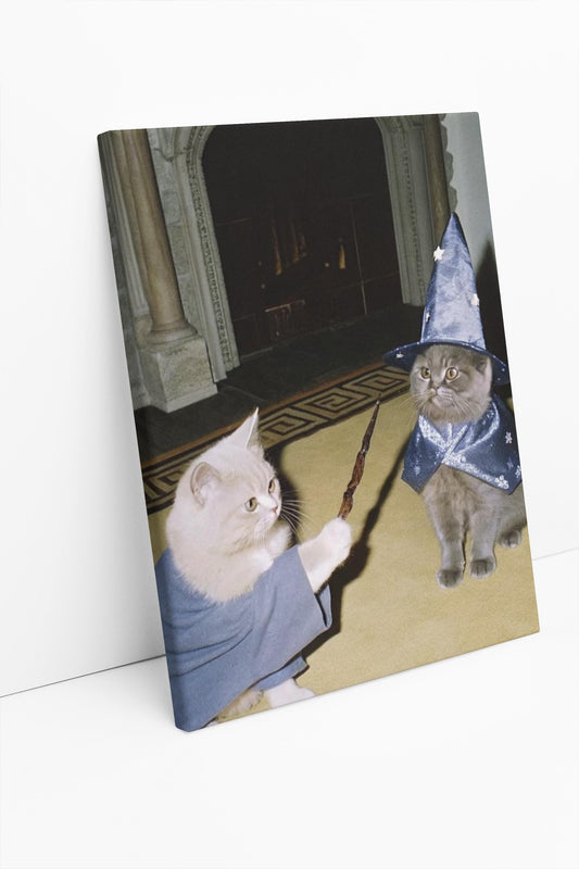 Harry Potter Magic Cats Canvas Print, Wall Art, Wall Decor, Handcrafted Wooden Frame, Ready to Hang